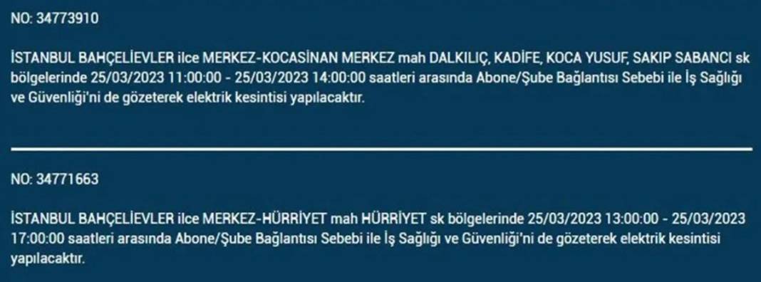 İstanbullular dikkat! Yarın bu ilçelerde elektrikler kesilecek 25